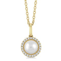 Kestrel Lustre Pearl & Petite Halo Diamond Fashion Pendant