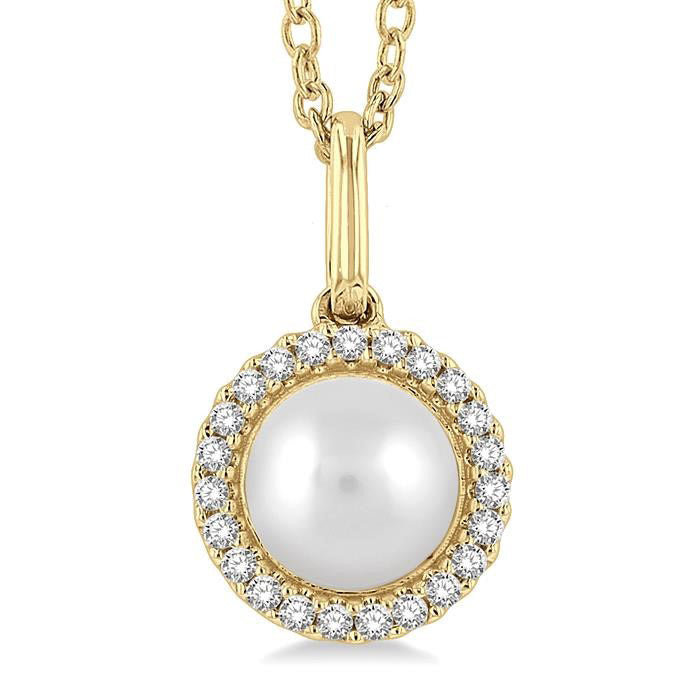 Kestrel Lustre Pearl & Petite Halo Diamond Fashion Pendant