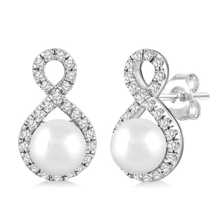 Pearl & Petite Diamond Fashion Earrings