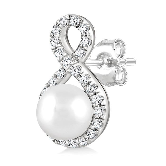Pearl & Petite Diamond Fashion Earrings