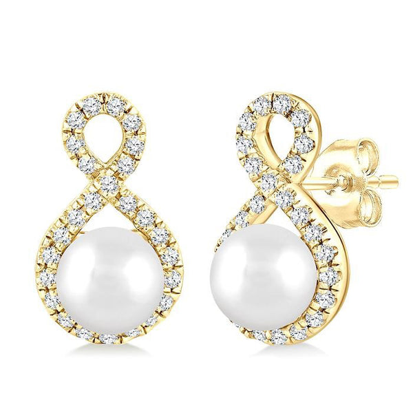 Pearl & Petite Diamond Fashion Earrings