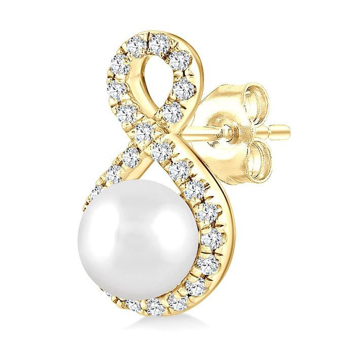 Pearl & Petite Diamond Fashion Earrings