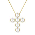 Cross Pearl & Halo Diamond Fashion Pendant