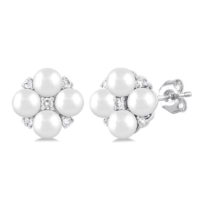 Pearl & Diamond Fashion Earrings