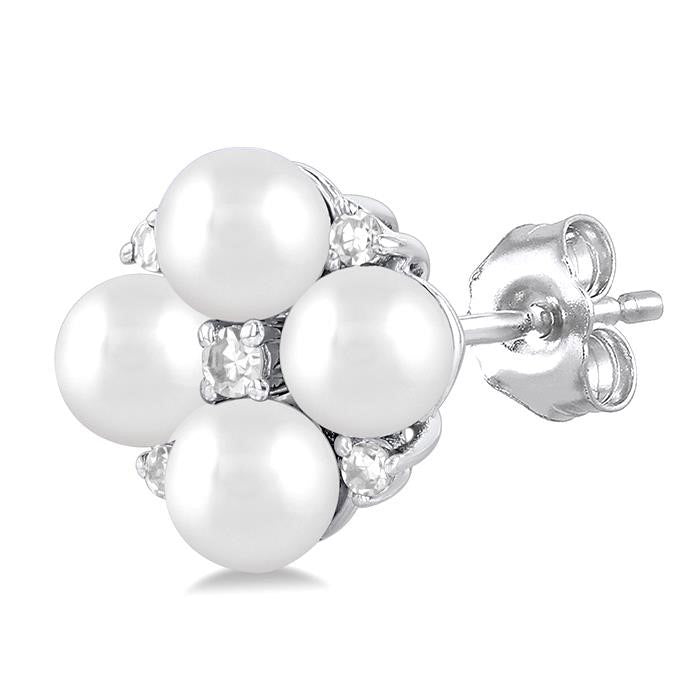 Pearl & Diamond Fashion Earrings