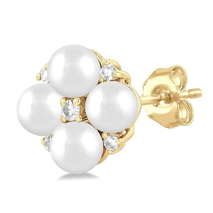 Pearl & Diamond Fashion Earrings