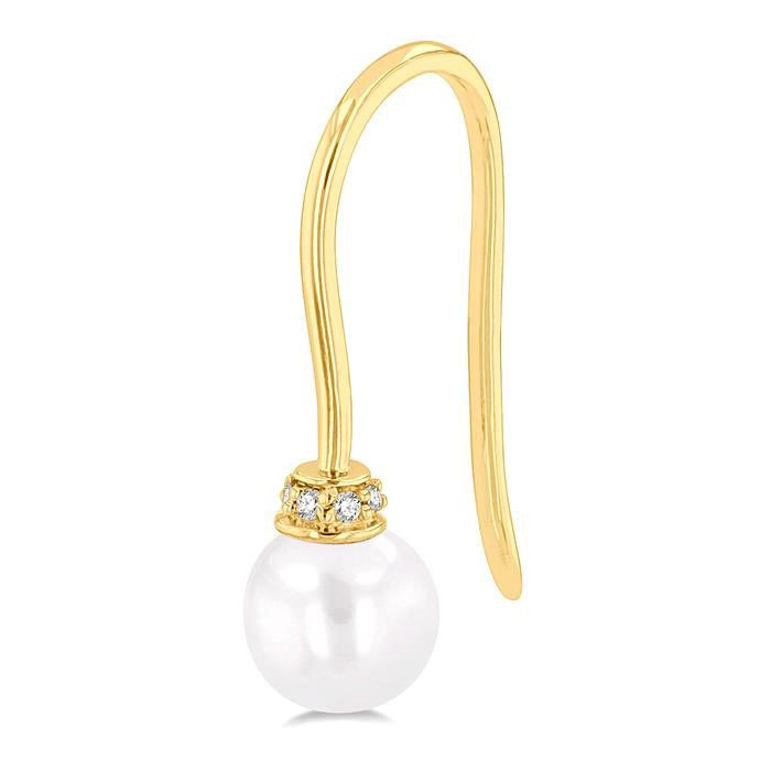 Pearl & Petite Diamond Fashion Earrings