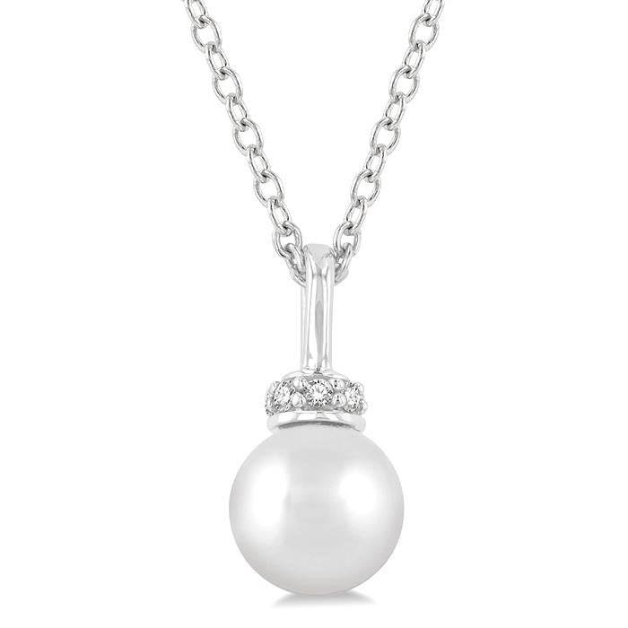 Pearl & Petite Diamond Fashion Pendant