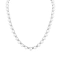 5 MM Cultured Pearl and 1 1/4 Ctw Round Cut Diamond Floral Fashion Necklace in 14K White Gold