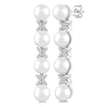 Pearl & Diamond Floral Fashion Earrings