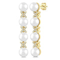 Pearl & Diamond Floral Fashion Earrings