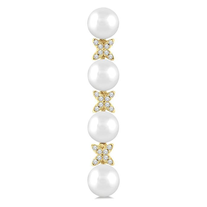 Pearl & Diamond Floral Fashion Earrings