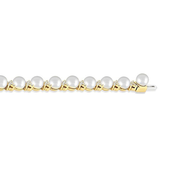 Pearl & Diamond Floral Fashion Bracelet
