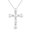 Cross Pearl & Diamond Fashion Pendant