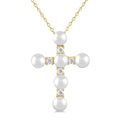 Cross Pearl & Diamond Fashion Pendant