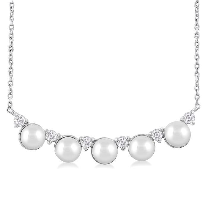 Pearl & Diamond Smile Necklace