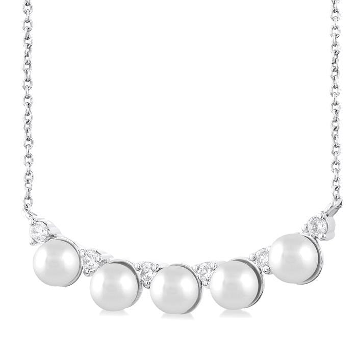 Pearl & Diamond Smile Necklace
