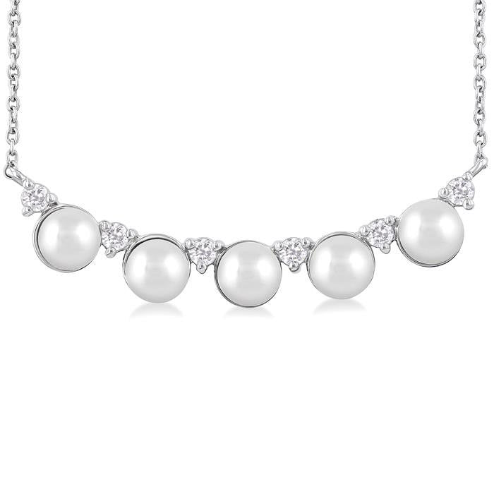 Pearl & Diamond Smile Necklace