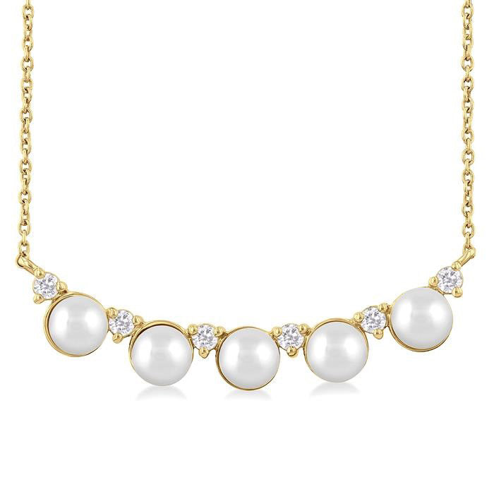 Pearl & Diamond Smile Necklace