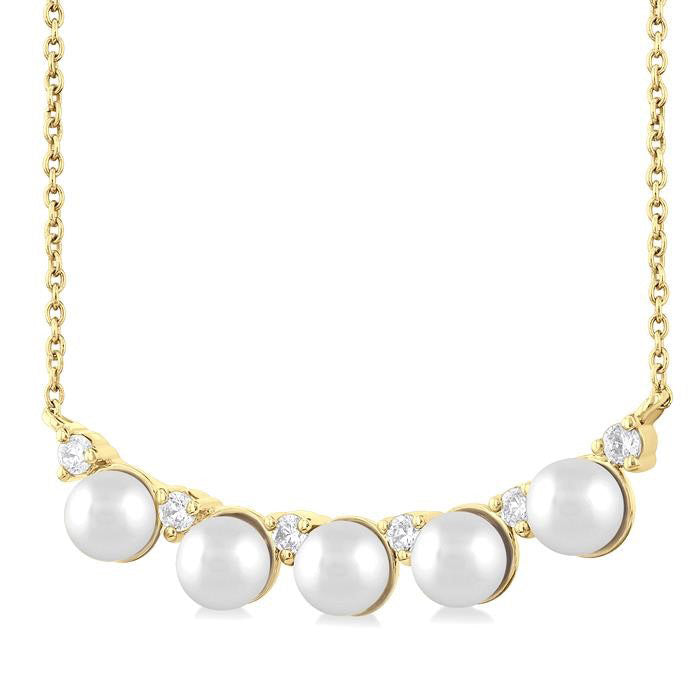 Pearl & Diamond Smile Necklace