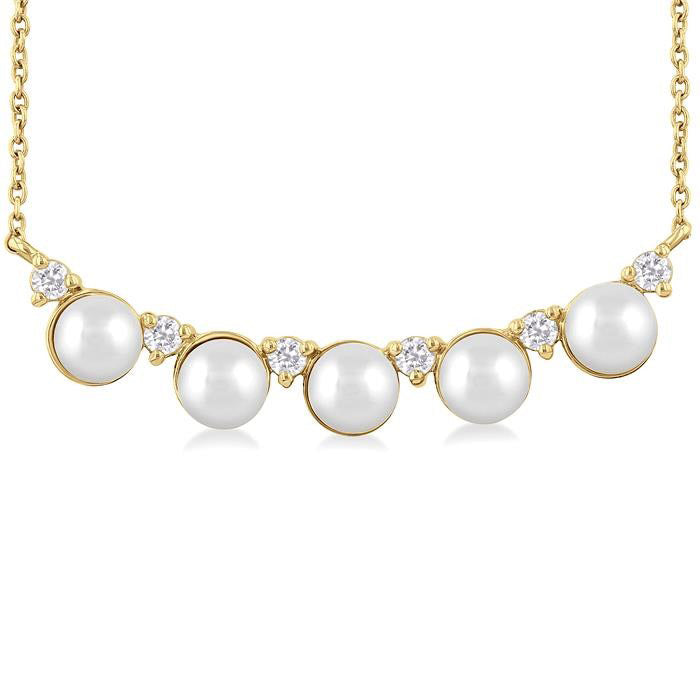 Pearl & Diamond Smile Necklace
