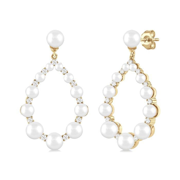 Pearl Drop Diamond Fashion Earrings