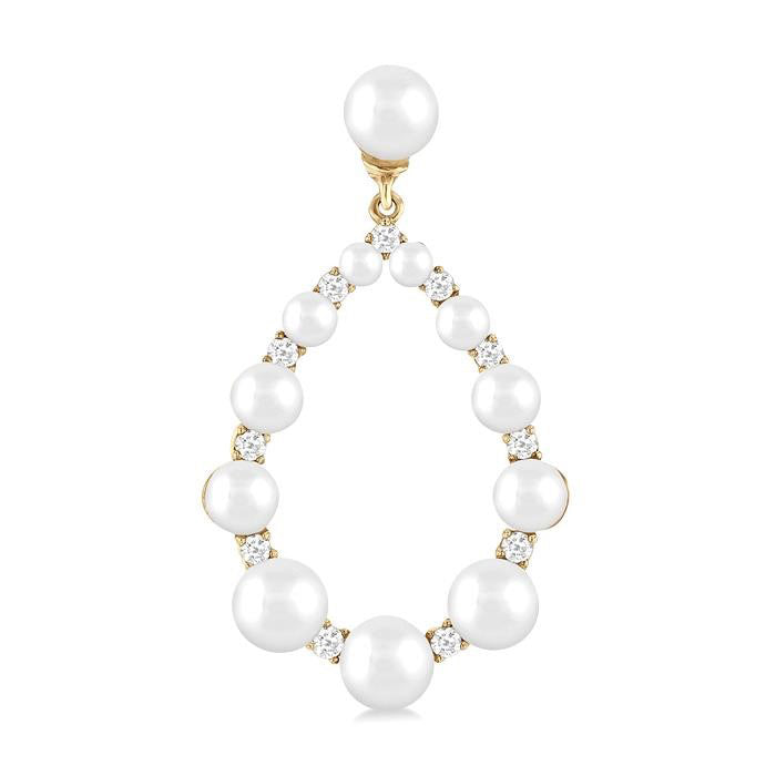 Pearl Drop Diamond Fashion Earrings