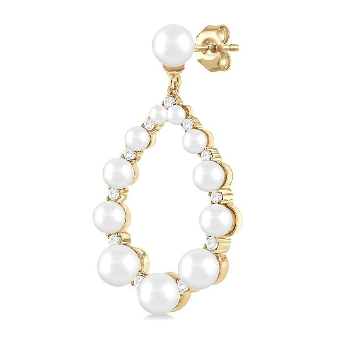 Pearl Drop Diamond Fashion Earrings