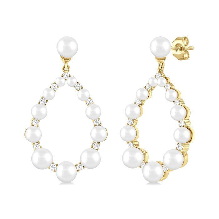 Pearl Drop Diamond Fashion Earrings