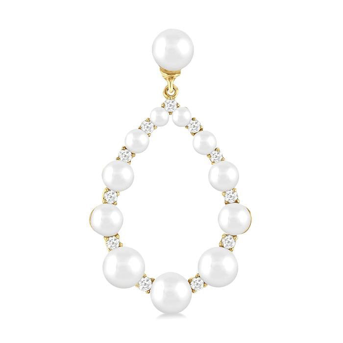 Pearl Drop Diamond Fashion Earrings