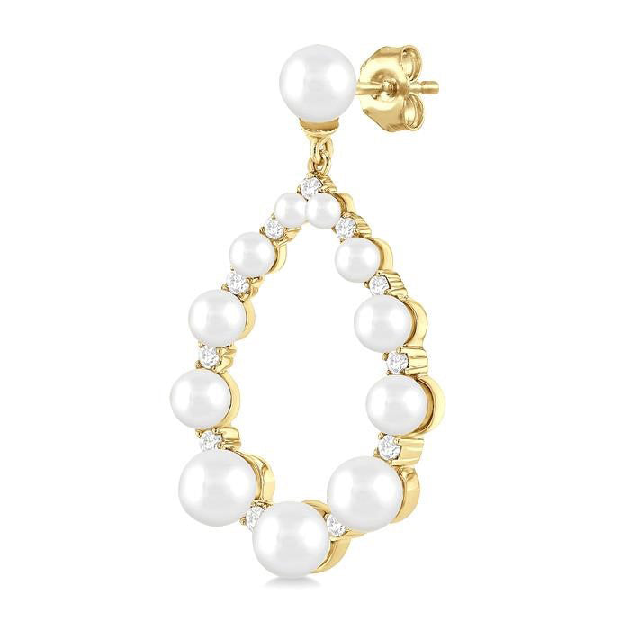 Pearl Drop Diamond Fashion Earrings