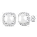 Pearl & Petite Halo Diamond Fashion Earrings