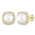 Pearl & Petite Halo Diamond Fashion Earrings