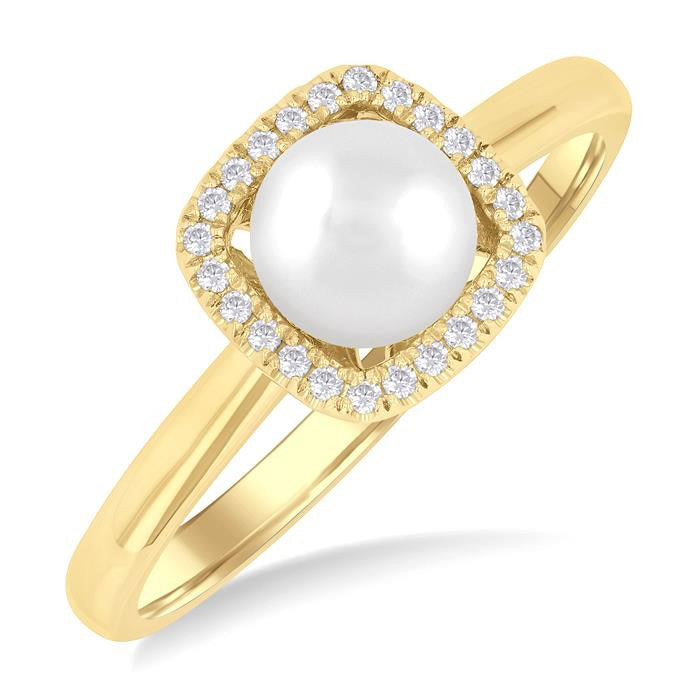 Pearl & Petite Halo Diamond Fashion Ring