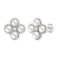 Clover Pearl & Diamond Fashion Earrings