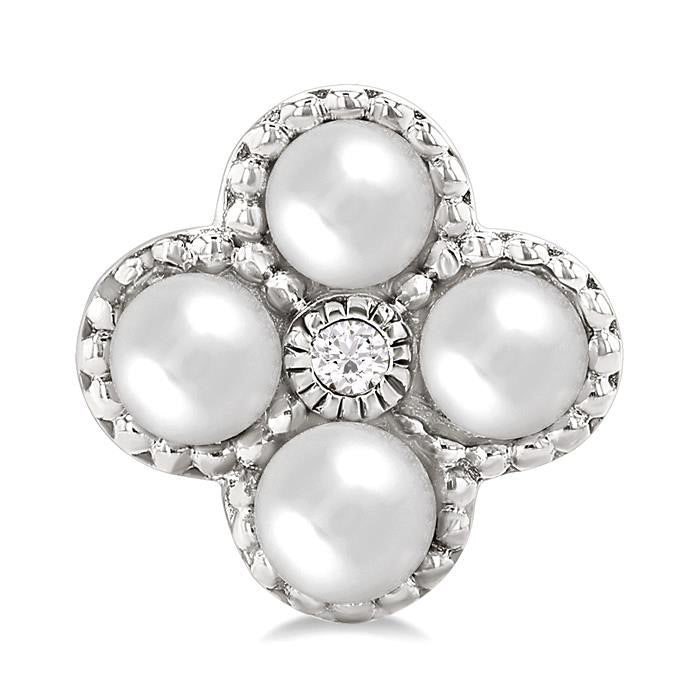 Clover Pearl & Diamond Fashion Earrings