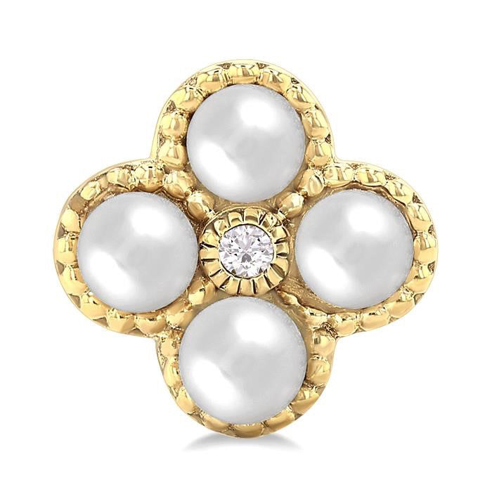 Clover Pearl & Diamond Fashion Earrings