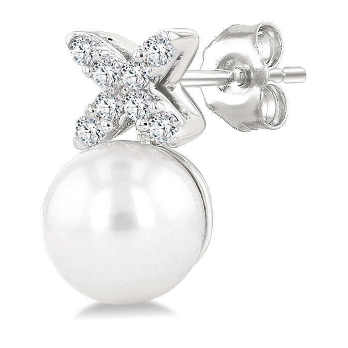 Pearl & Diamond Fashion Earrings
