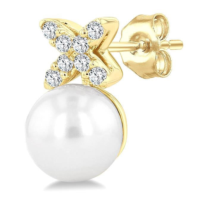 Pearl & Diamond Fashion Earrings