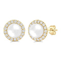 Pearl & Halo Diamond Earrings