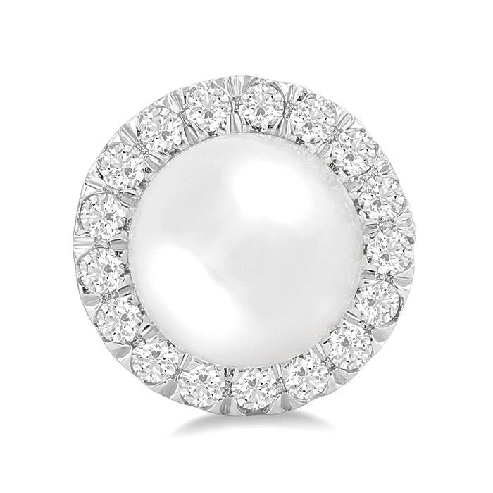 VerXeLo 14K White Gold Diamond Halo Earrings
