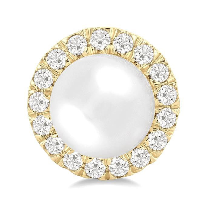 Pearl & Halo Diamond Earrings