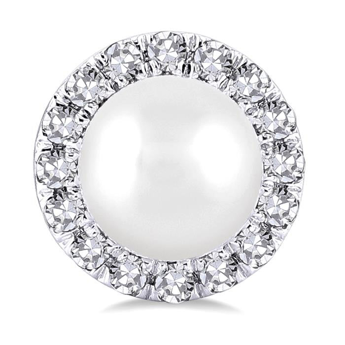 Pearl & Halo Diamond Earrings