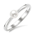 5 MM White Cultured Pearl Fashion Ring in 10K White Gold