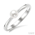 5 MM White Cultured Pearl Fashion Ring in 10K White Gold