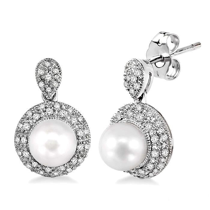 Pearl & Diamond Earrings