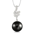 Black Pearl & Diamond Fashion Pendant