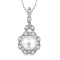 Opaline Grace Cultured Pearl Diamond Pendant