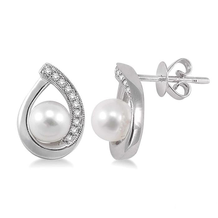 Pearl & Diamond Earrings