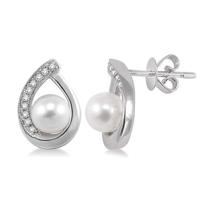 Pearl & Diamond Earrings